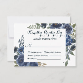 Rustige Blauwe Groene Eucalyptus Floral Waterverf RSVP Kaartje