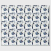 Rustige blauwe groene Eucalyptus Waterverf bruilof Cadeaupapier (Vlak)