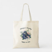 Rustige blauwe groene Eucalyptus Waterverf bruilof Tote Bag (Achterkant)