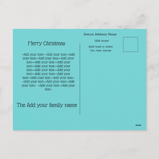 Rustige Blauwe Kerstmis Rood Bow Feestdagenkaart (Achterkant)