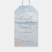 Rustige Blauwe Strandgolven Cadeaulabel (Achterkant)
