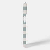 Rustige Blauwe Stripes Monogram Case-Mate iPhone Case (Achterkant / Rechts)