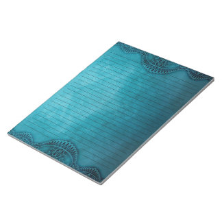 Rustige Blauwgroen blauw-gelijnde kerkhof Notitieblok