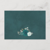 Rustige Blauwgroen Boho Floral Wedding Goed Informatiekaartje (Achterkant)