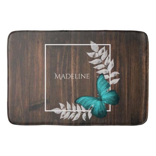 Rustige Blauwgroen Butterfly - Speciaal bath Mat (Voorkant)