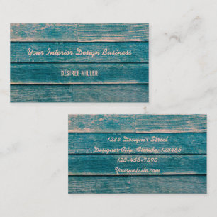 Rustige Blauwgroen houtaretextuur Visitekaartje