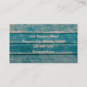 Rustige Blauwgroen houtaretextuur Visitekaartje (Achterkant)