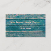 Rustige Blauwgroen houtaretextuur Visitekaartje (Voorkant)