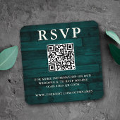 Rustige Blauwgroen RSVP QR-code Informatiekaartje
