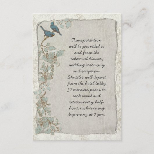 Rustige Blauwgroen vogelpest - Kaart voor informat (Achterkant)