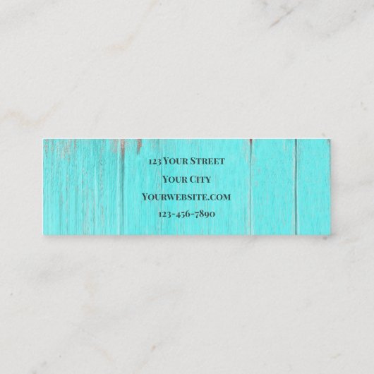 Rustige Blauwgroen Westerne bull Sull Sunflower op Mini Visitekaartje (Achterkant)