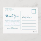 Rustige Blauwgroen zonnebloem Weddenschap Bedankt Briefkaart (Achterkant)