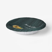 Rustige Blauwgroen zonnebloempjes Papieren Kommen (Gebogen)