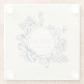 Rustige  bloem-bruidskouters glazen onderzetter (Achterkant)