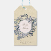 Rustige  Bloembloemen bruiloft Cadeaulabel (Voorkant)