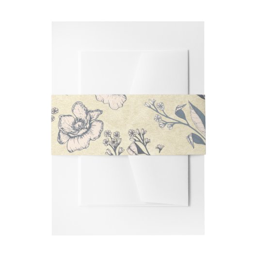 Rustige  Bloembloemen bruiloft Uitnodigingen Wikkel (Voorkant Voorbeeld)