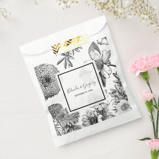 Rustige bloemen bruiloft bedankzakje (Gezegeld)