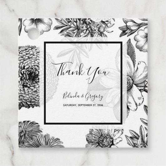 Rustige  bloemen bruiloft Gift Bedankjes Labels (Voorkant)