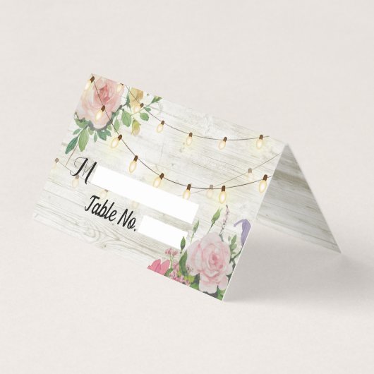 Rustige bloemen bruiloft Kaarten plaatsen escorte (Voorkant)