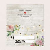 Rustige bloemen bruiloft Kaarten plaatsen escorte (Buitenkant ongevouwen)