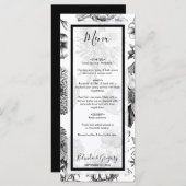 Rustige  bloemen bruiloft menu (Voorkant / Achterkant)