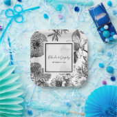 Rustige bloemen bruiloft papieren bordje (Feest)