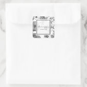 Rustige  bloemen bruiloft vierkante sticker (Tas)