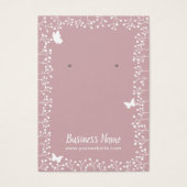 Rustige bloemen & Butterfly Dusty Pink Visitekaartje (Voorkant)