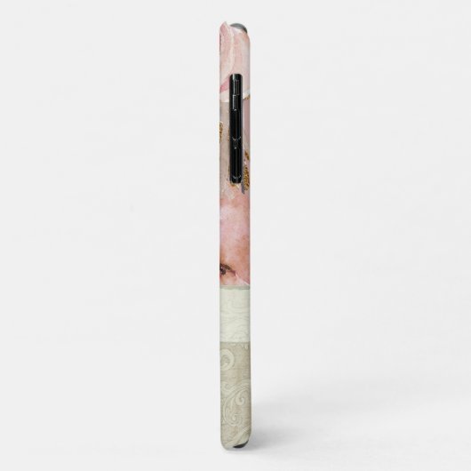 Rustige  bloemen, roze goudzout Case-Mate iPhone case (Achterkant/links)