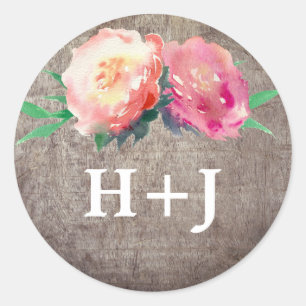 Rustige, blote Bouquet Wedding Envelope-zegels Ronde Sticker