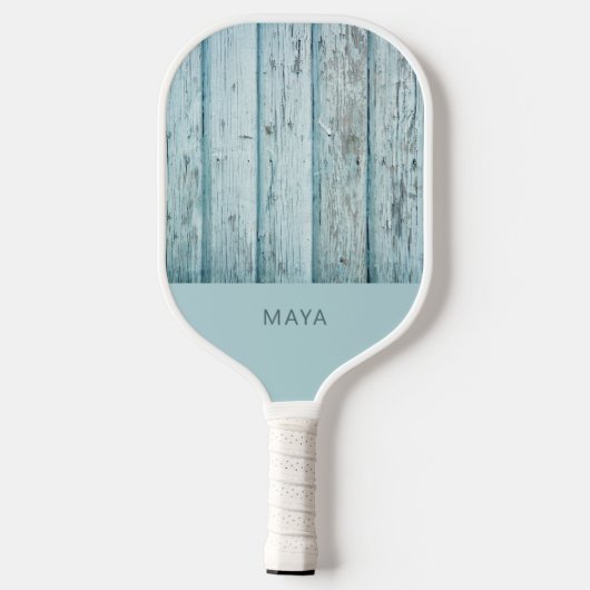 Rustige Blue Wood print op maat Pickleball Paddle (Achterkant)