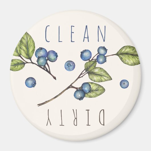 Rustige Blueberry Clean Dirty Magnet Magneet (Voorkant)