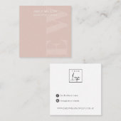 Rustige Blush Bold Monogram Stud die beeldscherm v Vierkante Visitekaartje (Voorkant / Achterkant)
