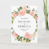 Rustige Blush Roze Bloemige QR Code Trouw (Voorkant)