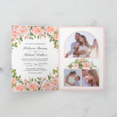 Rustige Blush Roze Bloemige QR Code Trouw (Binnen)