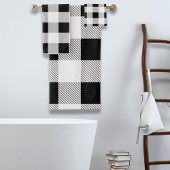 rustige boerderij chic black and white plaid bad handdoek