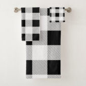 rustige boerderij chic black and white plaid bad handdoek (Insitu)