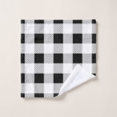 rustige boerderij chic black and white plaid bad handdoek (Wasdoekje)