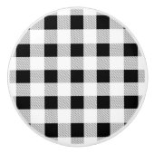 rustige boerderij chic black and white plaid keramische knop (Voorkant)