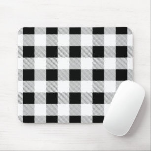 rustige boerderij chic black and white plaid muismat