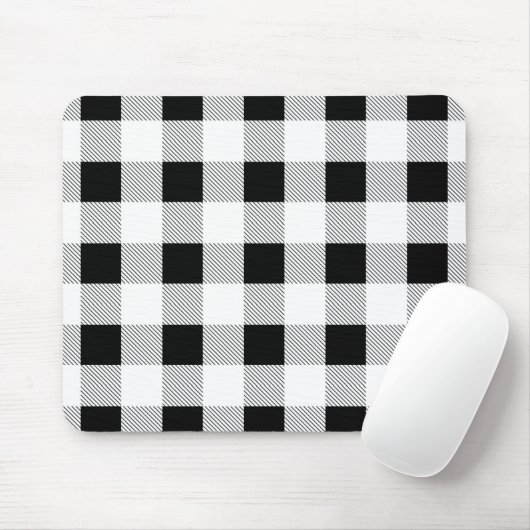 rustige boerderij chic black and white plaid muismat (Met muis)