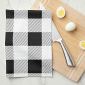 rustige boerderij chic black and white plaid theedoek (Quarter Fold)