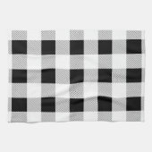 rustige boerderij chic black and white plaid theedoek (Horizontaal)