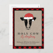 Rustige Boerderij Koe Kerstmis Kaart (Voorkant / Achterkant)