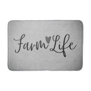 Rustige Boerderij Life Grey Burlap Texture Whimsic Badmat