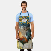 Rustige Boerderij Rooster Sunflower Blue Kitchen N Schort (Gedragen)