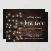 Rustige Boerderij String Light, Wedding Elopement  Kaart (Voorkant / Achterkant)