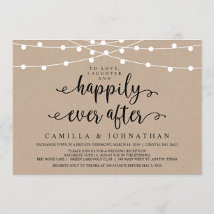 Rustige Boerderij String Lights, Kraft Wedding Elo Kaart