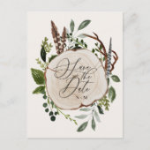 Rustige boerderijelegante bruiloft aankondigingskaart (Voorkant)