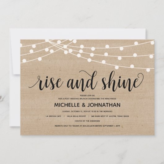 Rustige boerderijen snaarlichten na huwelijksuitno kaart (Voorkant)